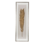 Leaf Framed Wall Art with Vintage Design - Gold