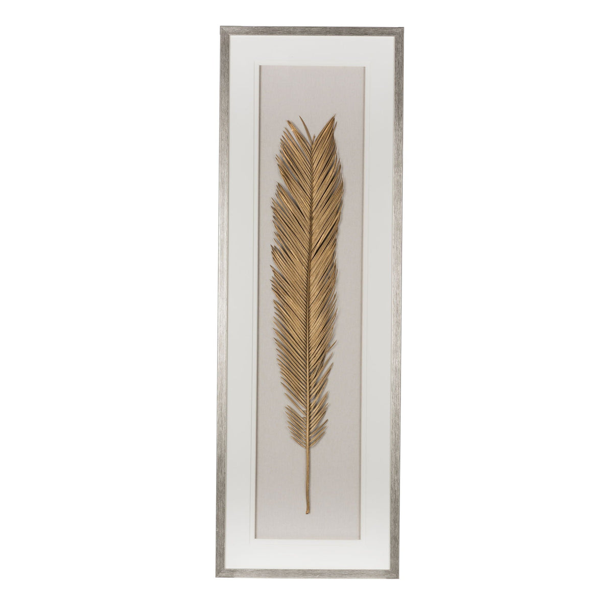 Leaf Framed Wall Art with Vintage Design - Gold