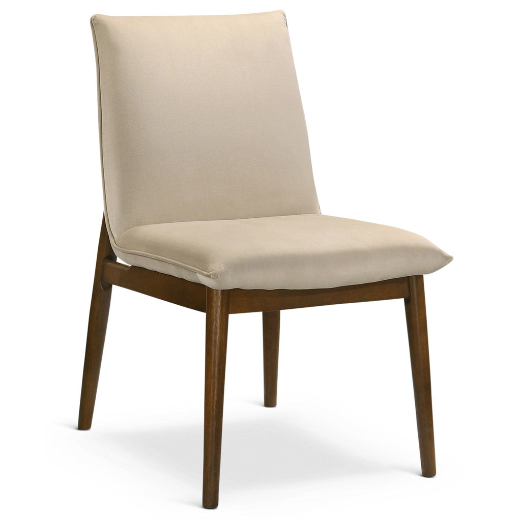 Monza Contemporary Dining Chair Set with Solid Wood Frame - Beige or Dark Green