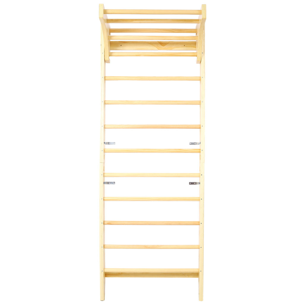 Natural Swedish Ladder Stall Bars Set for Physical Therapy & Gymnastics with High Weight Capacity