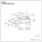 Lift Top Coffee Table with Hidden Storage - Teak
