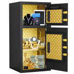 Large Double Door Digital Security Safe with Fireproof and Waterproof Bag - Black