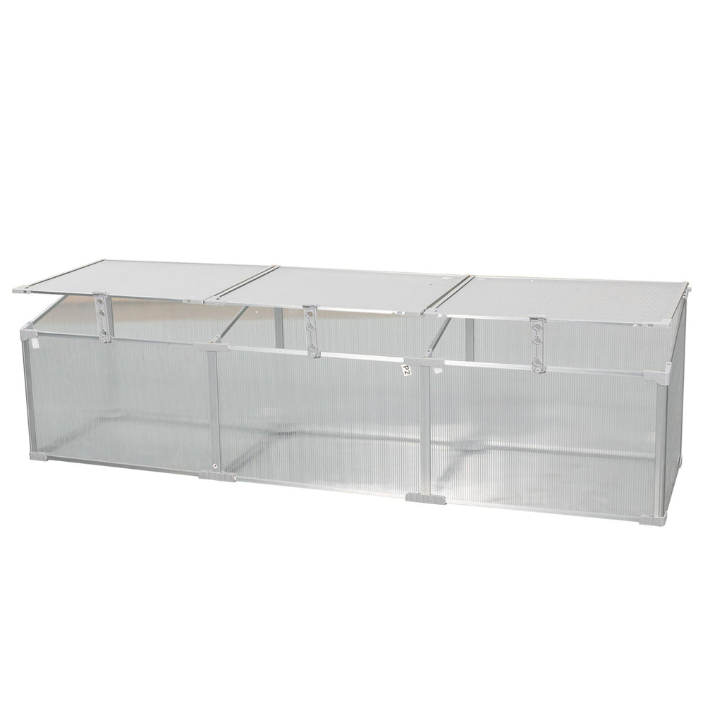 Polycarbonate Greenhouse with Durable Aluminum Frame - Silver