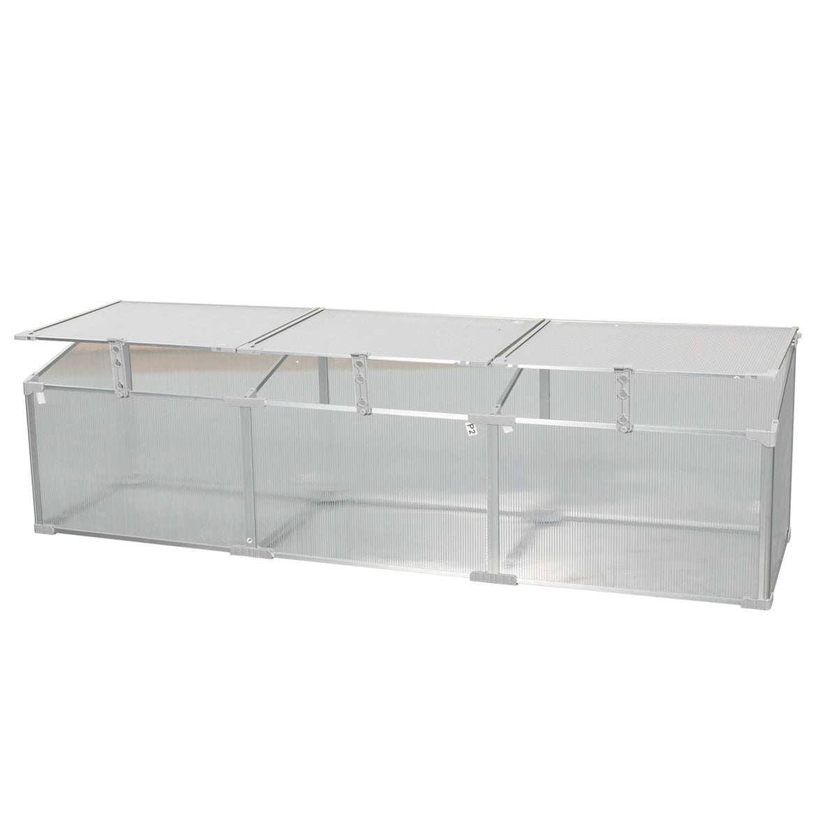 Polycarbonate Greenhouse with Durable Aluminum Frame - Silver