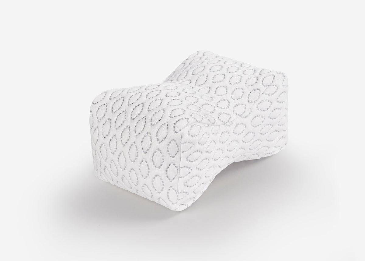 White Cooling Knee Pillow with Ergonomic Support - BEDGEAR