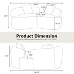 Modern Curved Loveseat with Medium-Firm Cushion - Gray or White