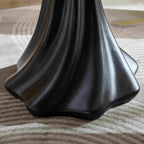 Sculptural Round Dining Table with Petal Shape and Root Texture Base - Black