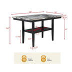 Counter Dining Table with Storage Shelf - Black