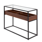 Contemporary Coffee Table with Tempered Glass Top - Beige or Dark Brown