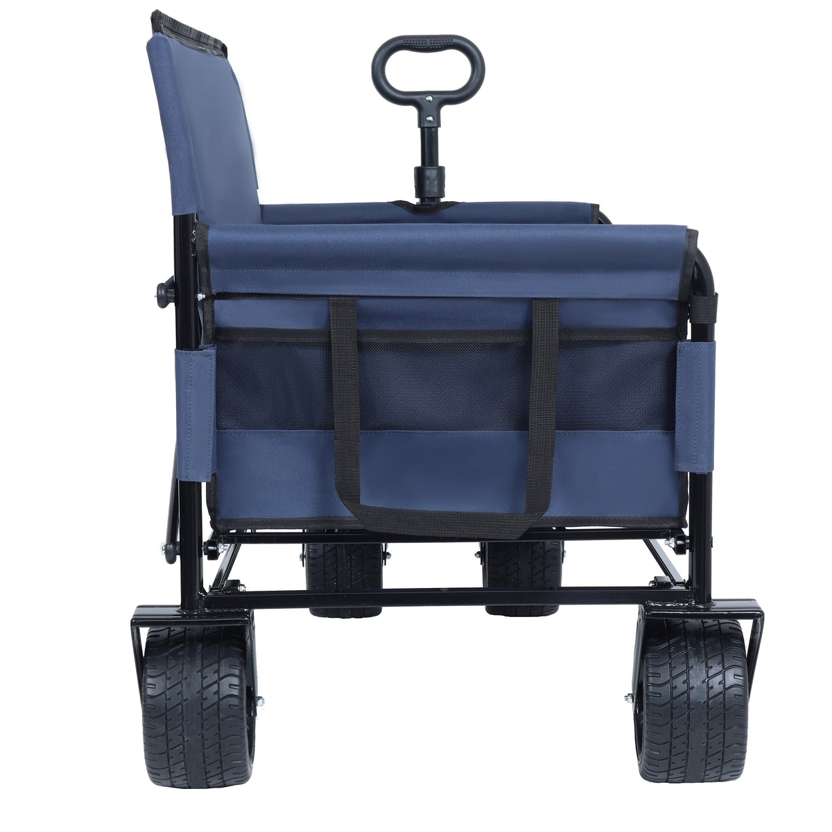3-in-1 Convertible Folding Outdoor Wagon with Bench Seat - Dark Blue