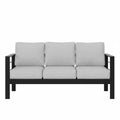 All-Weather Patio Sofa with Plush Cushions - Black or White