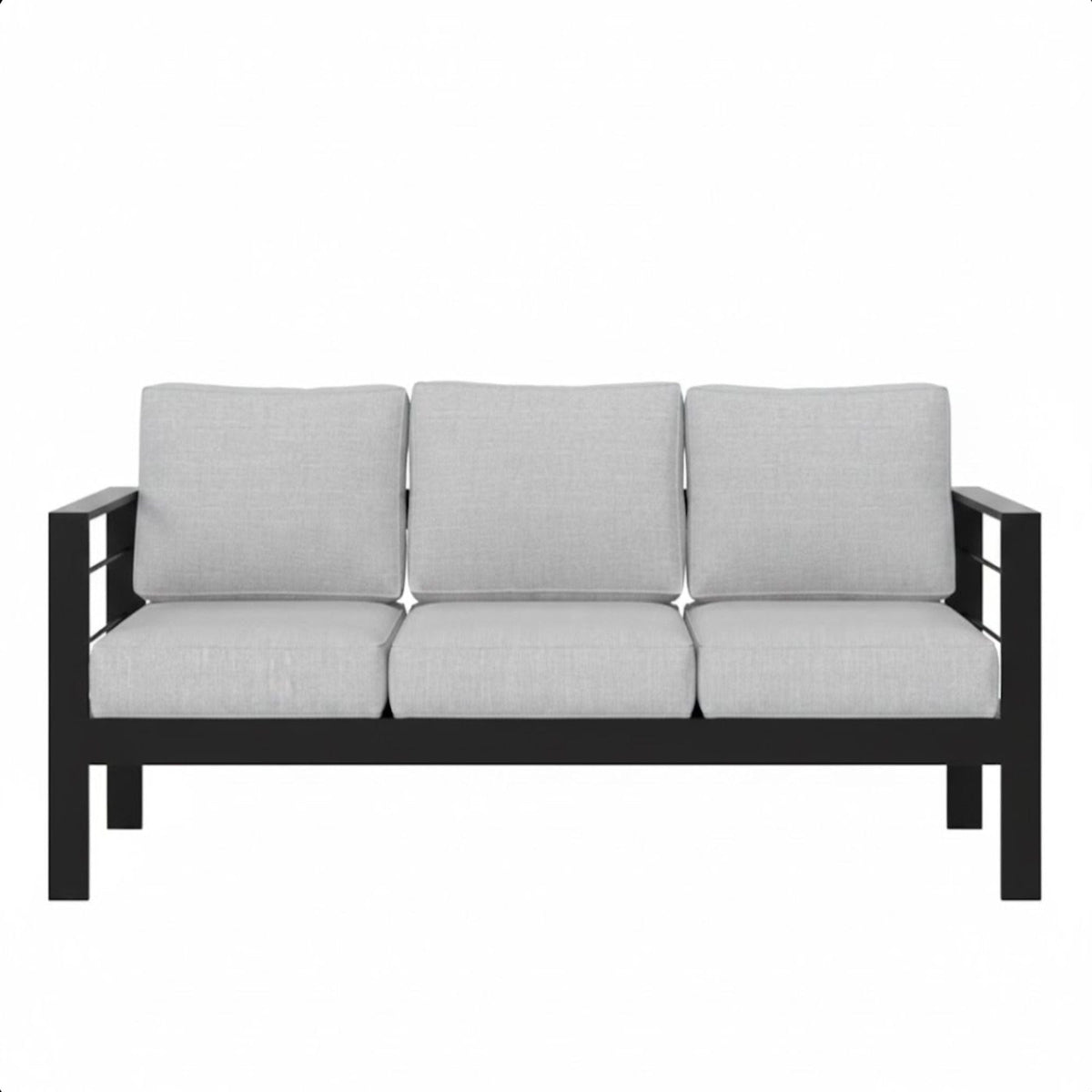 All-Weather Patio Sofa with Plush Cushions - Black or White