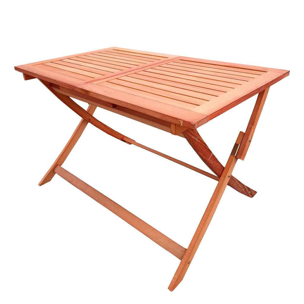 Teak 5 Piece Patio Dining Set with Folding Chairs - Solid Wood