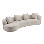 126" Curved Sectional Sofa (Almond-D28 Full Foam)