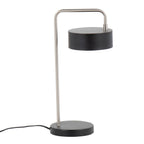Contemporary Table Lamp with Adjustable Shade - Nickel / Black