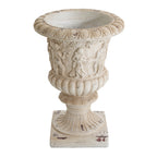 Garden Urn, Antique White, 27" H with Drainage Hole