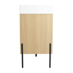 Modern Bathroom Vanity Combo with Single Resin Sink and Storage Cabinet - Light Brown