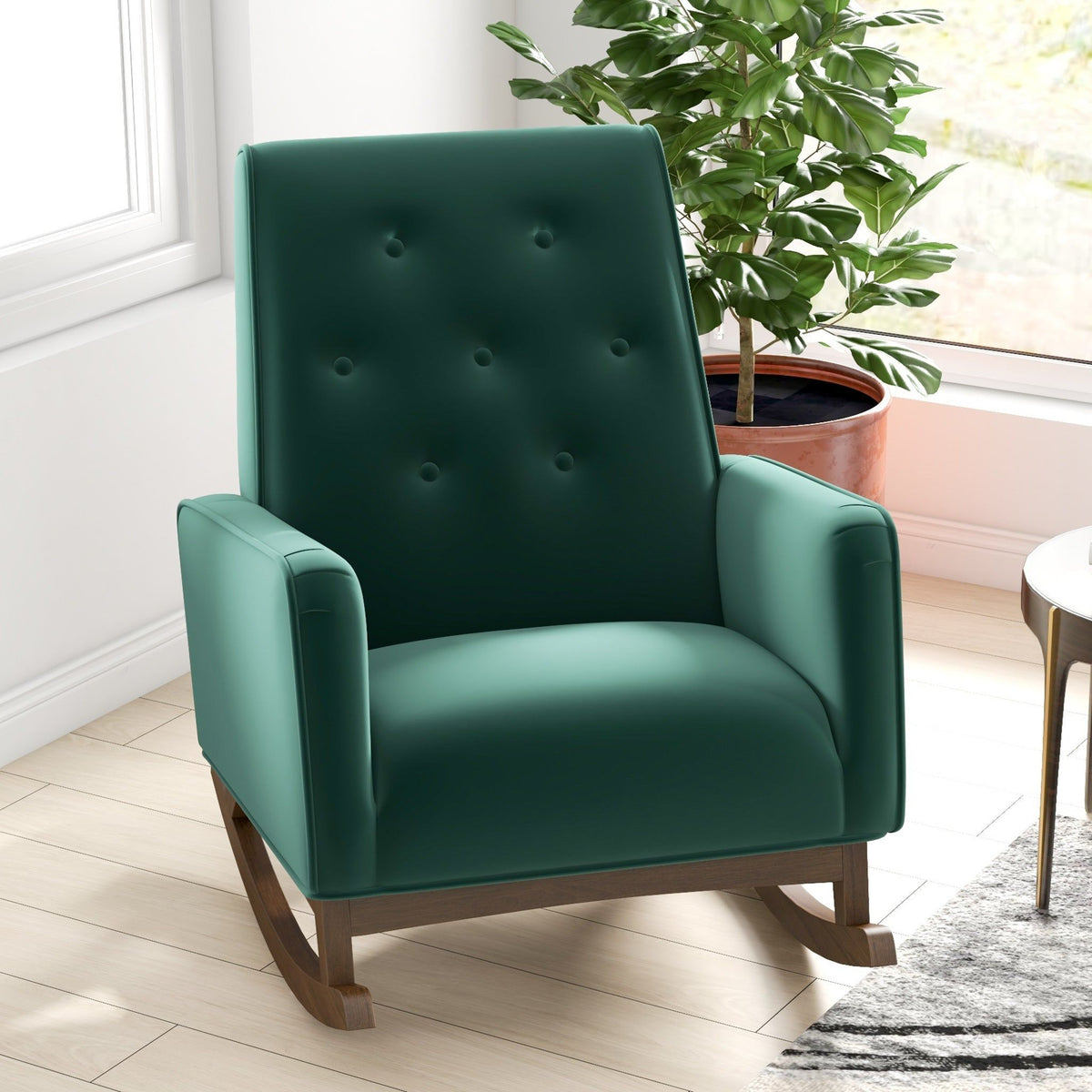 Demetrius Solid Wood Rocking Chair - Multiple Colors