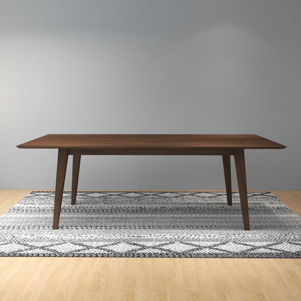 Rectangular Modern Dining Table with Solid Wood Construction – Dark Brown or White