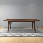 Rectangular Modern Dining Table with Solid Wood Construction – Dark Brown or White