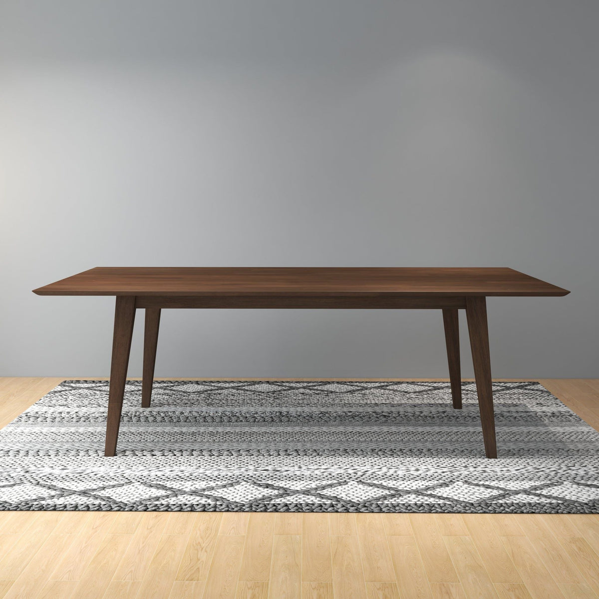 Rectangular Modern Dining Table with Solid Wood Construction – Dark Brown or White