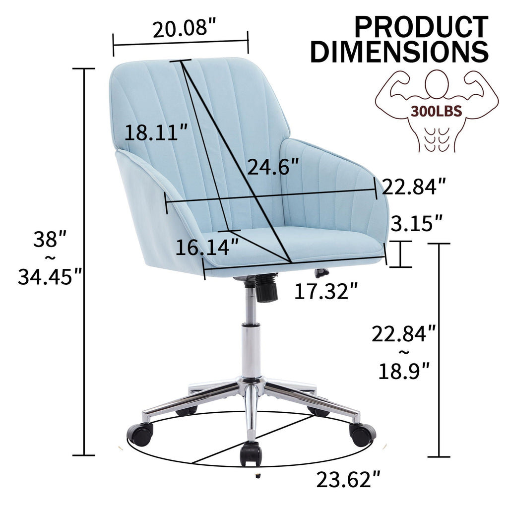 Adjustable Ergonomic Office Chair with Swivel Backrest Seat - Multiple Colors