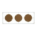 Rectangular 3-Piece Wall Mirror with Iron Frame - Gold or White