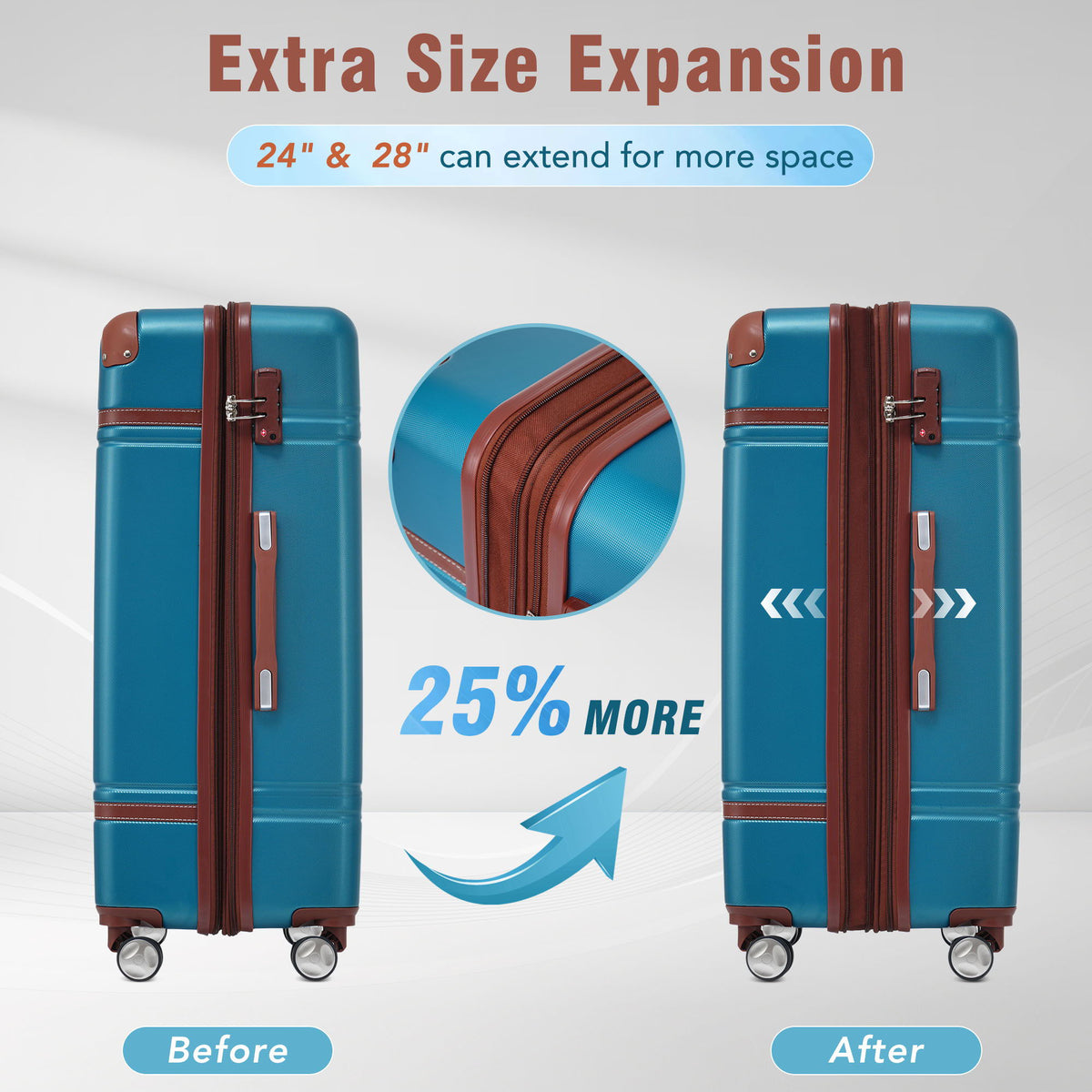 Hardshell Luggage Sets 4 Pieces with TSA Lock - Lightweight, Multiple Colors