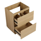 Modern Freestanding Bathroom Vanity Cabinet with Double Drawer - Light Brown or Dark Brown