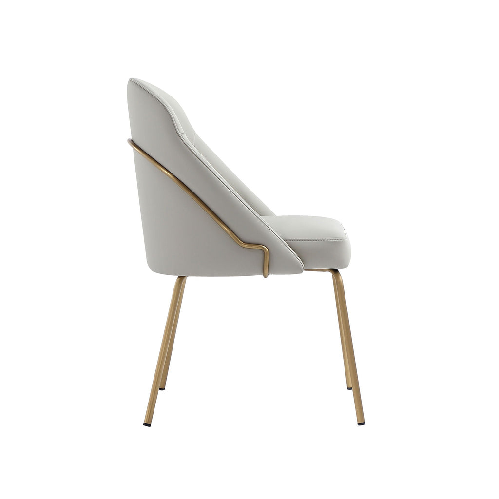 Upholstered Dining Chair with High-Density Foam - Beige, Gray, or White