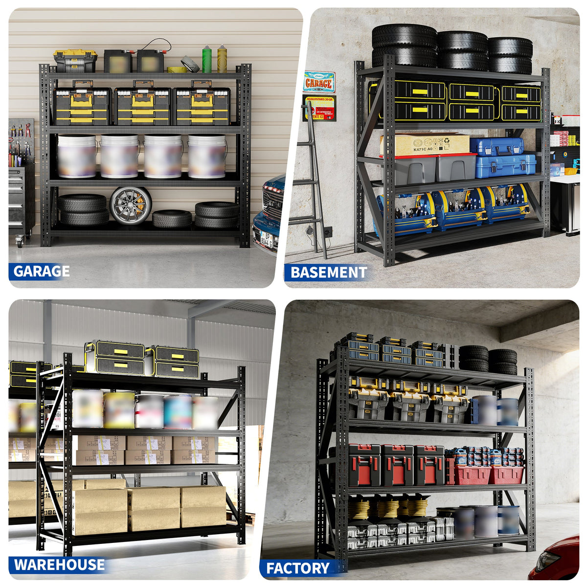 Heavy Duty Metal Adjustable Garage Shelves