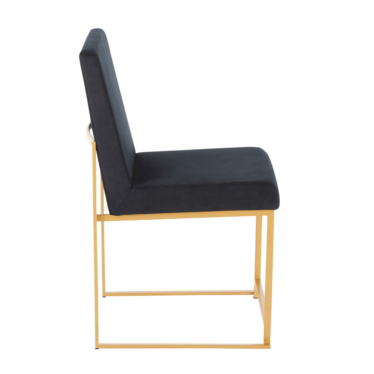 Contemporary High Back Dining Chair Set with Upholstered Seat - Multiple Colors
