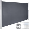 Retractable Side Awning with Aluminum Frame - Grey