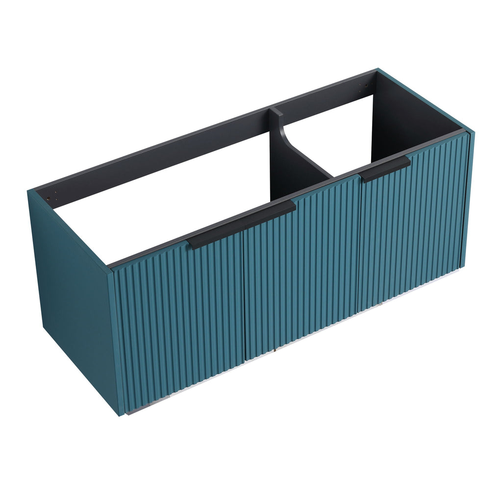 Contemporary Wall Mounted Bathroom Vanity with Soft Close Doors - Wood
