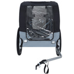 Large Folding Bike Trailer for Dogs with Mesh Ventilation - Gray