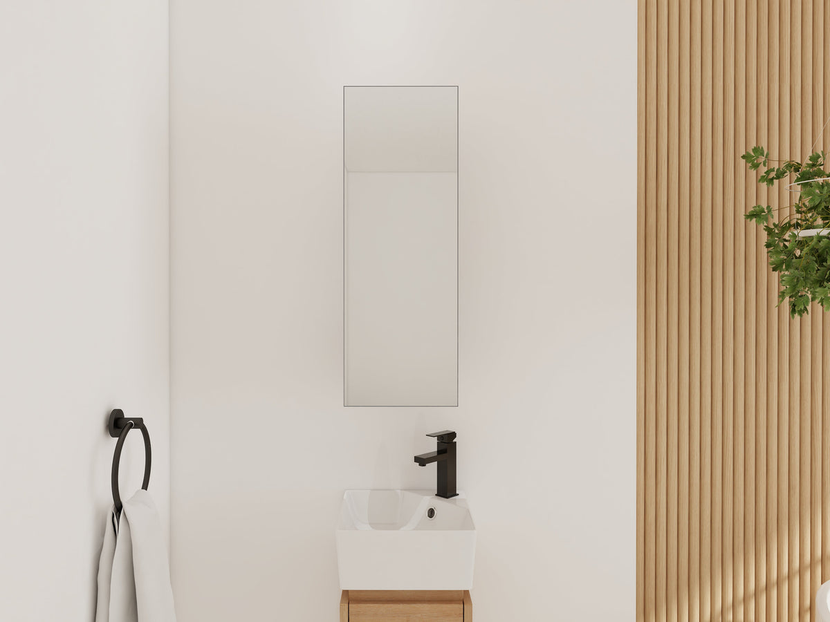 10'' Bathroom Mirror Cabinet with Adjustable Shelves - Imitative Oak