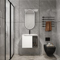 24" Wall-Mounted Bathroom Vanity with Ceramic Sink - Glossy White