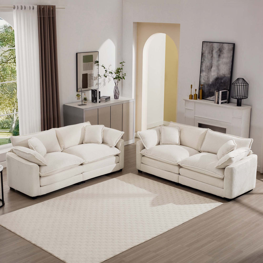 Oversized Deep-Seat Fabric Sofa & Chair Sets