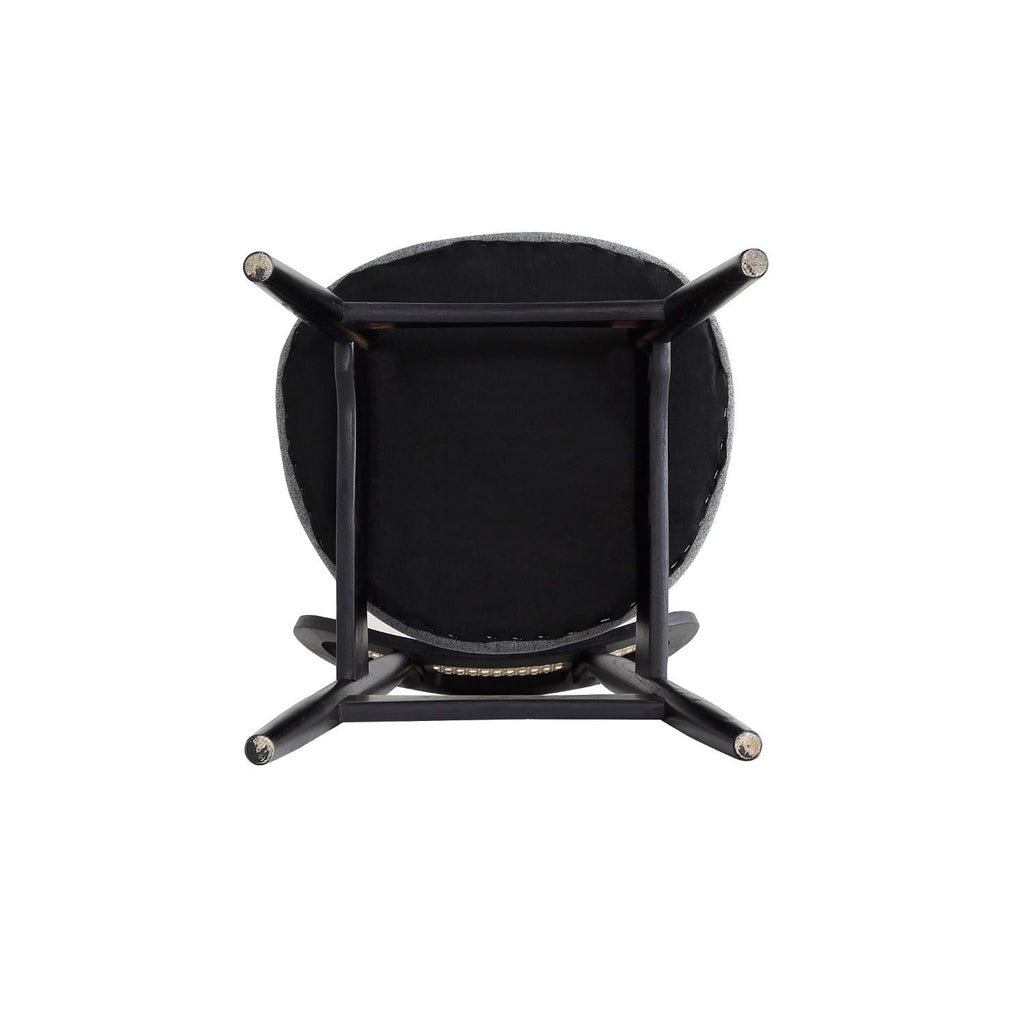 Dining Chair Set with Cane Backrest - Black or Light Brown