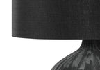 Black Ceramic Contemporary Table Lamp with Fabric Shade - Black