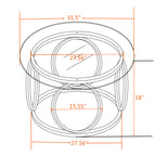 Modern Round Glass Top Coffee Table with Metal Frame - Gold
