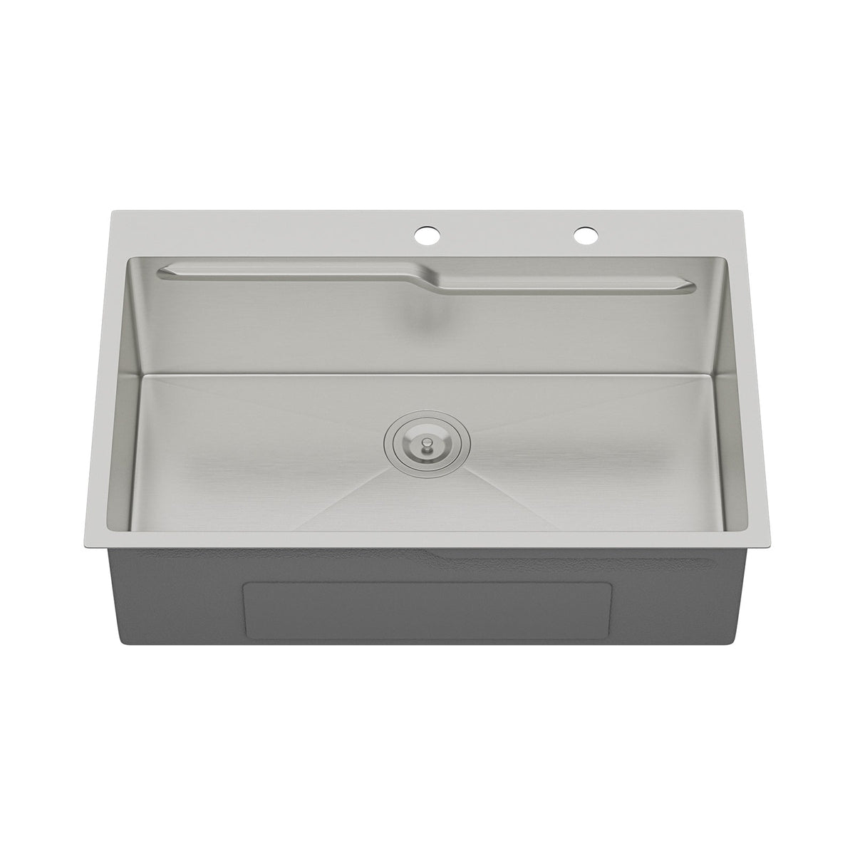 33" Drop In Kitchen Sink with Noise Reduction - Brushed Nickel