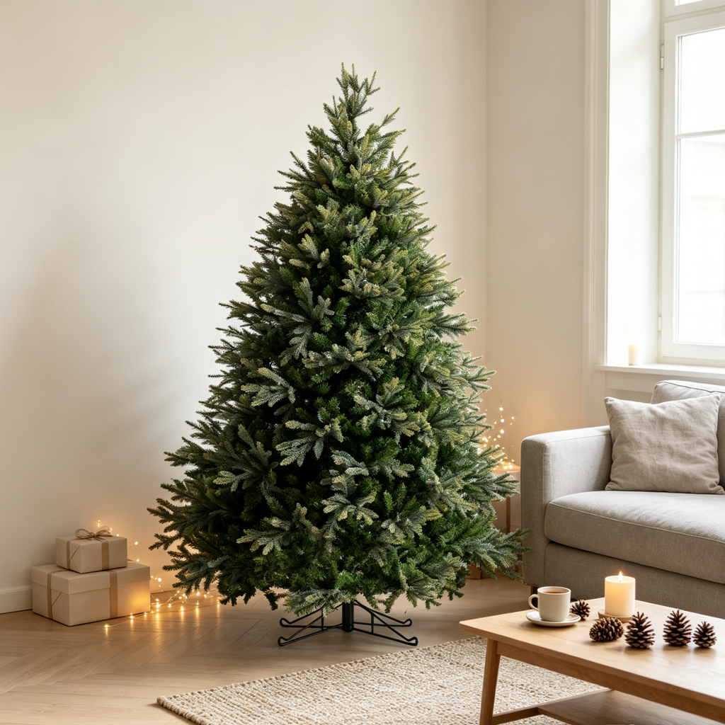 7 Ft Realistic Christmas Tree with Full PE/PVC Branches - Green