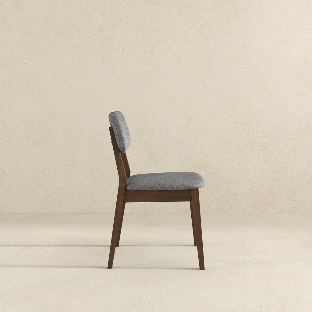 Solid Back Side Chair Set with Mid-Century Modern Design - Multiple Colors