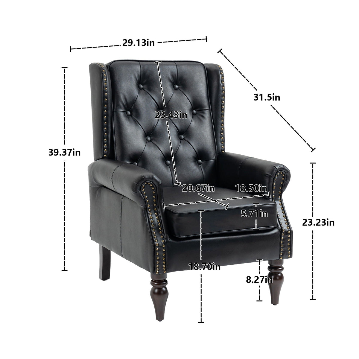 Modern Accent Armchair with Sturdy Wood Legs - Multiple Colors