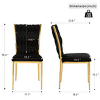Modern Dining Chair Set with Plated Metal Legs - Multiple Colors
