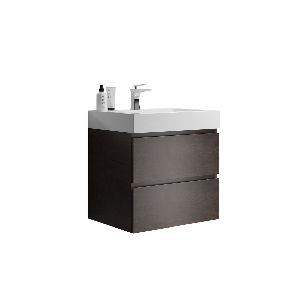 Alice Wall-Mounted Bathroom Vanity with Integrated Sink - Black or White