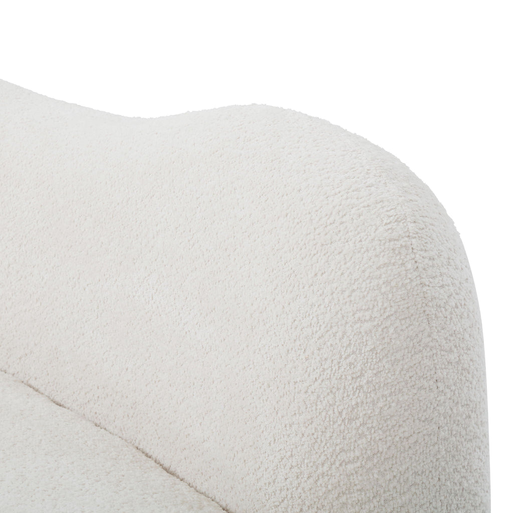 Modern Curved Modular 5 Seater Sofa with Plush Pillows - White or Beige
