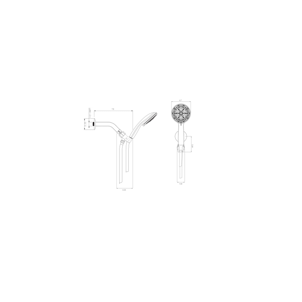 Multi Function Adjustable Hand Shower with 7 Spray Settings - Brushed Nickel