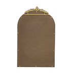 Gold Arched Wall Mirror with Metal Frame - Decorative Accent